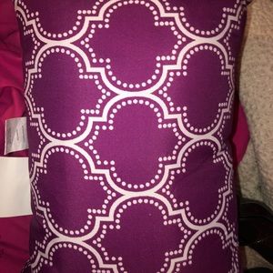 White & Purple Throw Pillow